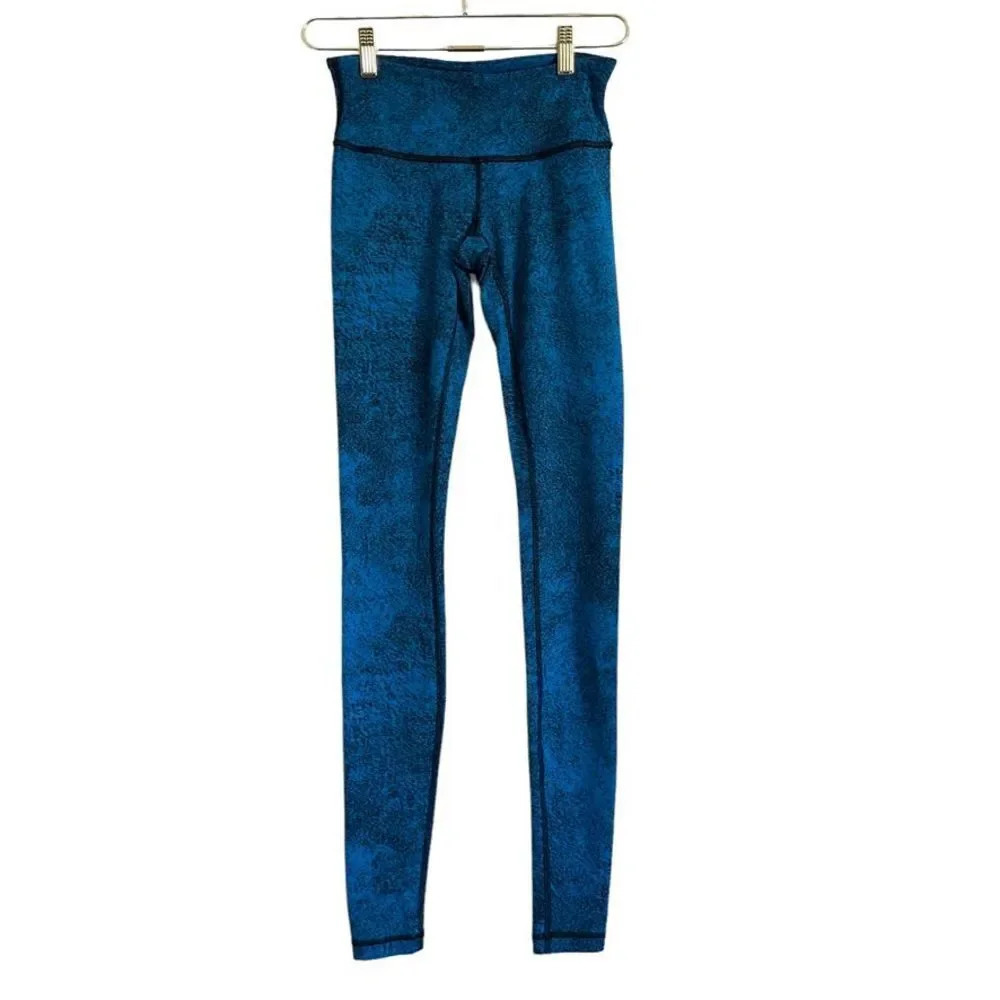 Lululemon Wunder Under Pant III Luon Women's 4 Blue Black